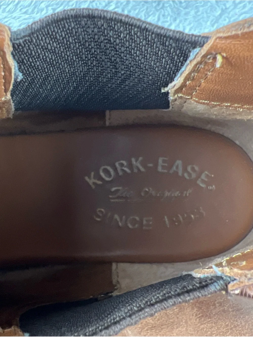 Kork Ease Boots Womens 9 M Kama Chelsea Ankle Bootie Brown Leather Low Heels - Picture 10 of 11